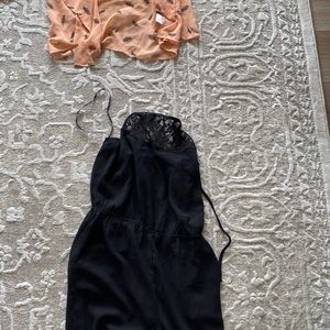 New black lace halter top jumpsuit